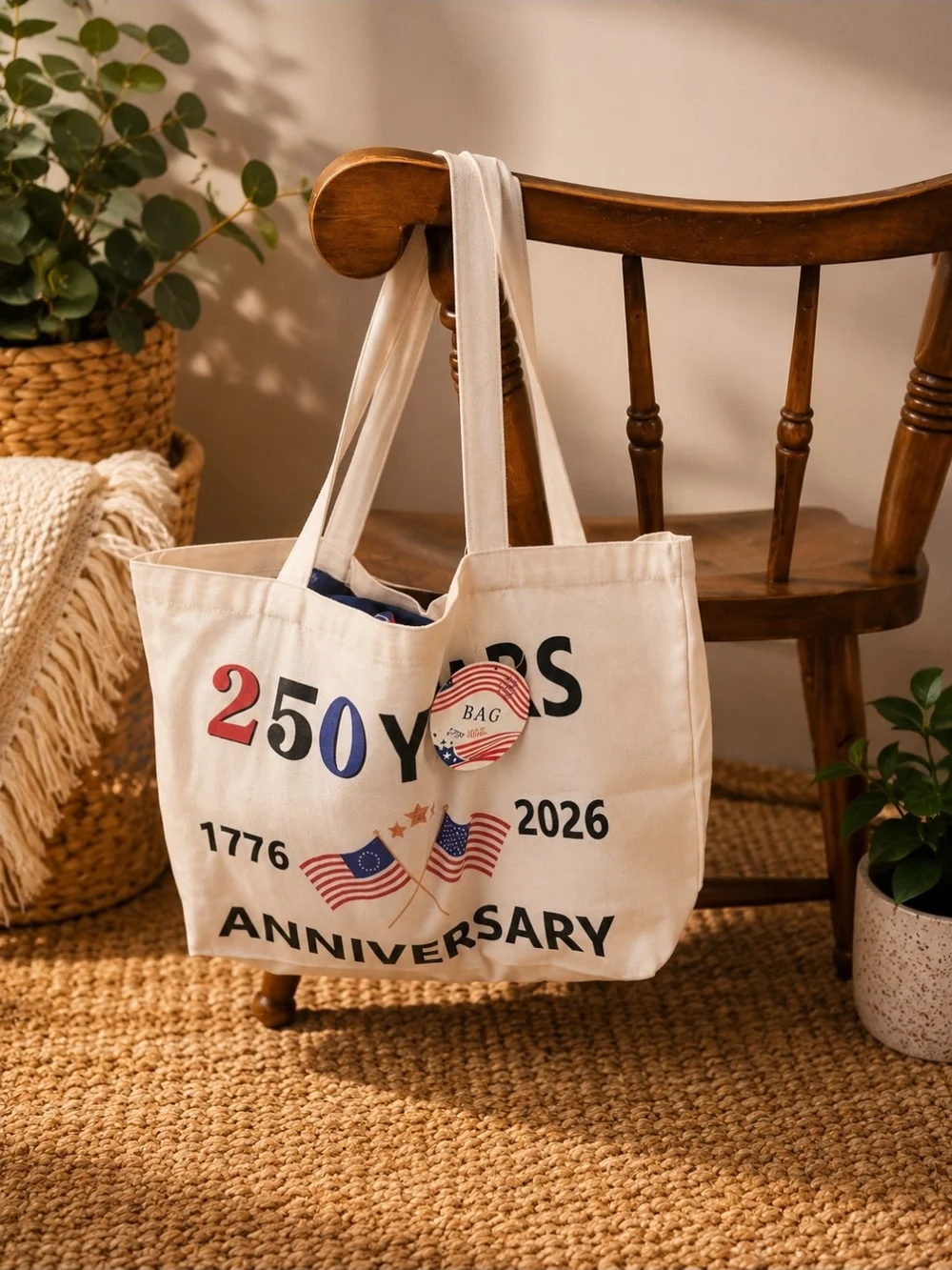 Picnic Bundle - USA 250 Years Anniversary Patriotic Tote and Party Set